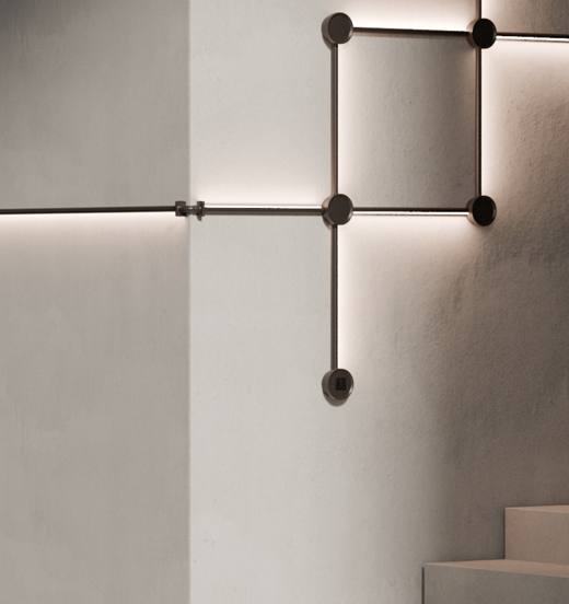 Dettaglio di illuminazione lineare a parete